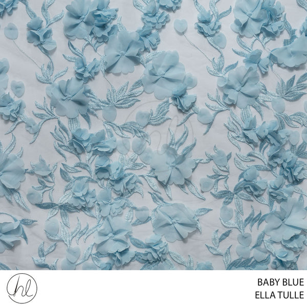 TULLE ELLA FABRIC 130CM BABY BLUE ROLL ROLL 001