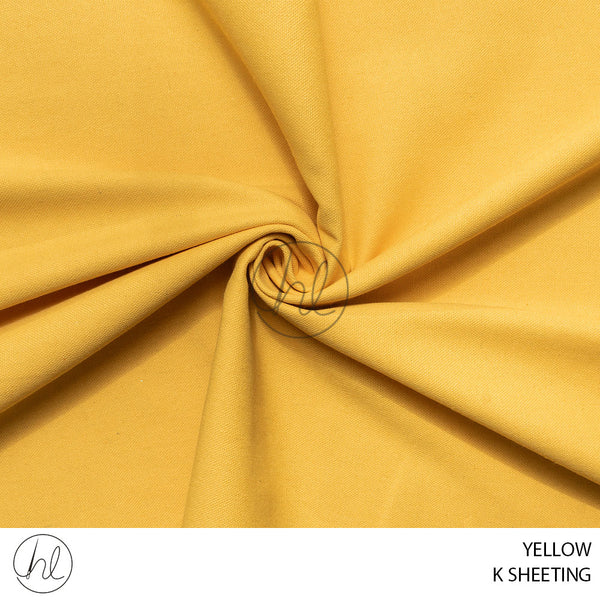 K Sheeting (56) Yellow (150cm) Per M