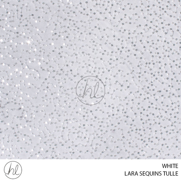 LARA SEQUINS TULLE (781) WHITE (130CM) PER M