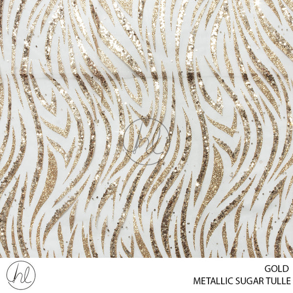 Metallic Sugar Tulle (53) Gold (140cm) Per M