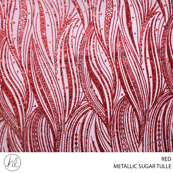 TULLE SUGAR MTLC DIAMONDS FABRIC 140CM RED ROLL ROLL 001