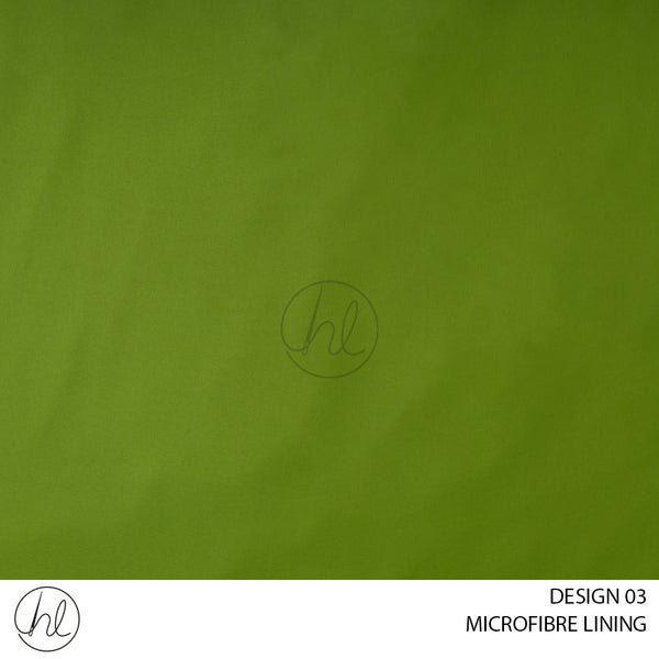 MICROFIBRE LINING LINING (DESIGN 03) (LIME) (235CM WIDE) (PER M)