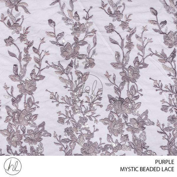 Mystic Beaded Lace (53) Purple (125cm) Per M