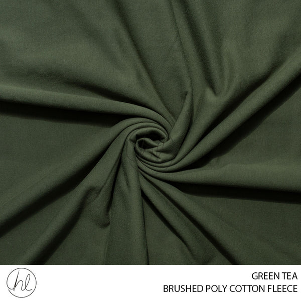 BRUSHED POLY COTTON FLEECE (51) GREEN TEA (150CM) PER M