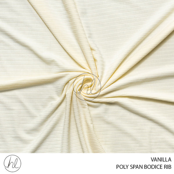 POLY SPAN BODICE RIB (51) VANILLA ICE (150CM) PER M