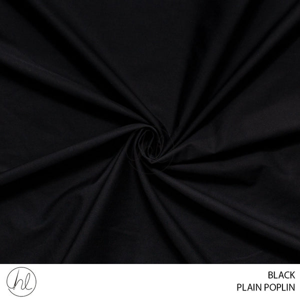 Plain Poplin (932) Black (150cm) Per M