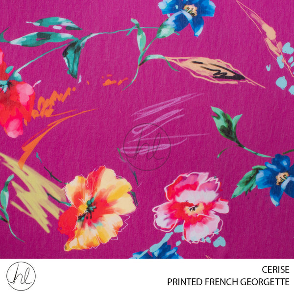 PRINTED FRENCH GEORGETTE (CERISE) 150CM (PER M)