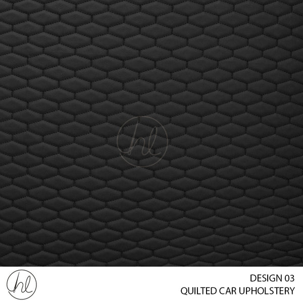 QUILTED CAR UPHOLSTERY 275 (DESIGN 03) (BLACK) (140CM WIDE) PER M