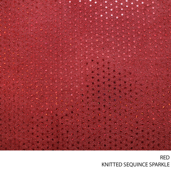 SEQUINCE KNITTED SPANGLE FABRIC 150CM RED