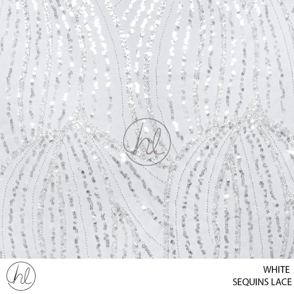 Sequins Lace (51) White (140cm) Per M
