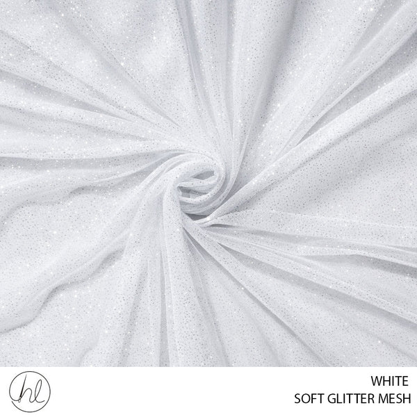 Soft glitter Mesh (56) White (150cm) Per M