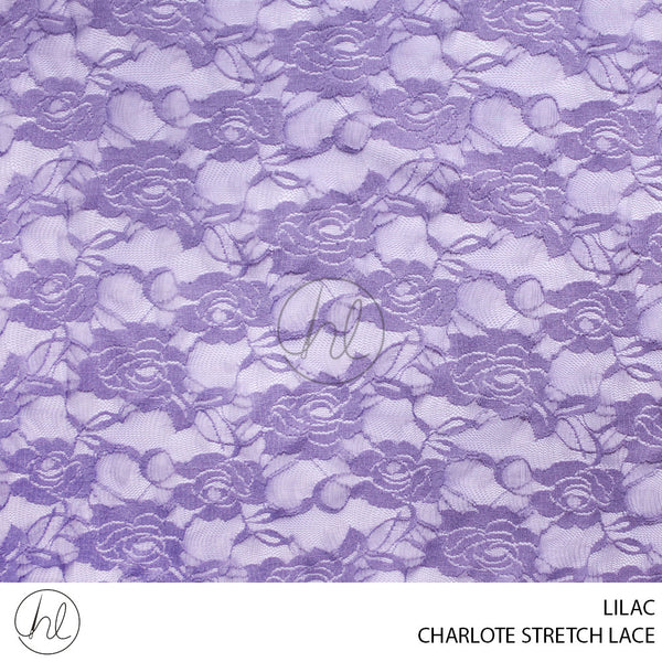 CHARLOTE STRETCH LACE (55) LILAC (150CM) PER M