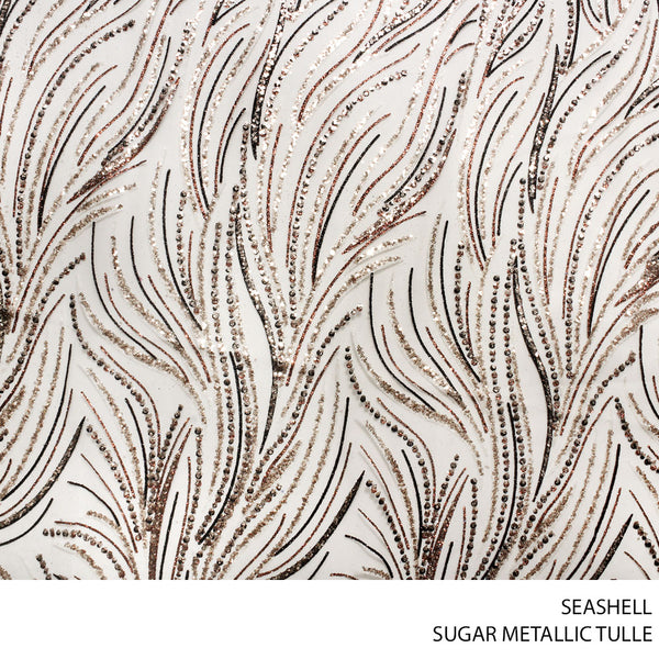 TULLE SUGAR MTLC MULTI 140CM SEASHELL ROLL ROLL 001