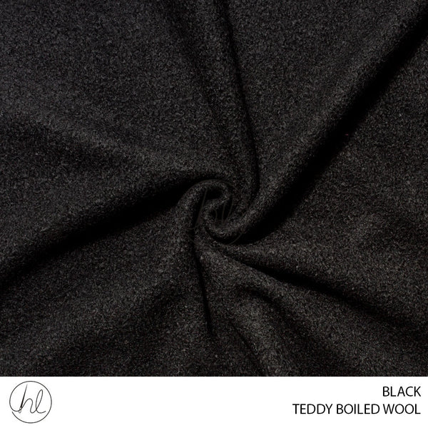 Teddy Boiled Wool (56) Black (150cm) Per M