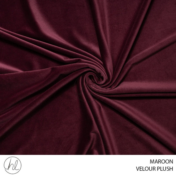 Velour Plush (150cm) Maroon (150cm) Per M