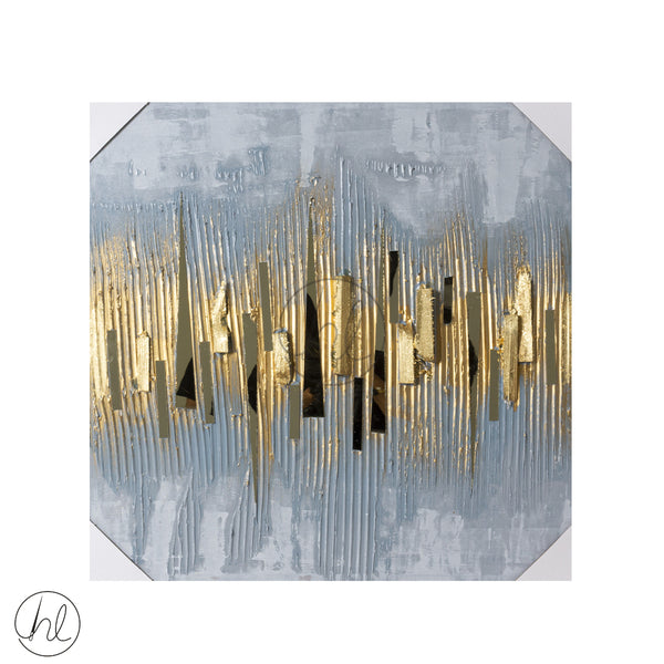 PAINTING CANVAS 550 60x80 (BLUE, GOLD WITH MIRROR) ABY-4421