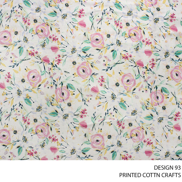 COTTON CRAFT DIGITAL FABRIC WHITE ROLL ROLL 005