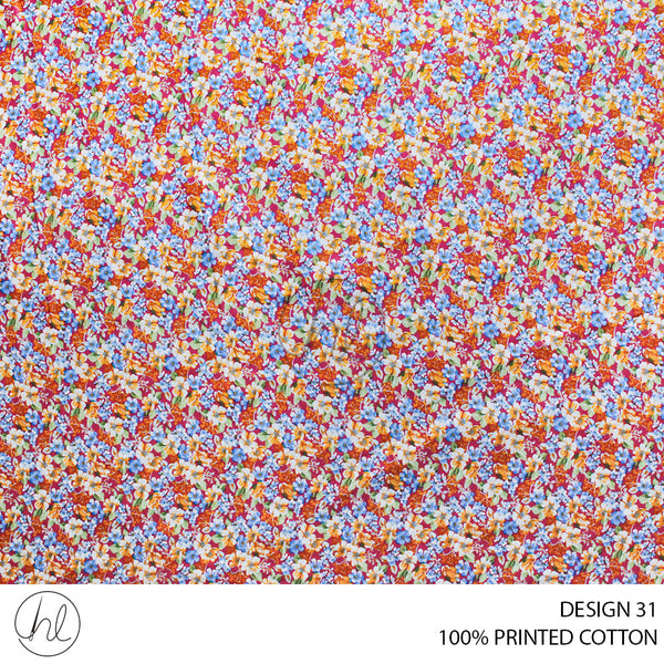 100% PRINTED COTTON (3408) MULTI (110CM) PER M