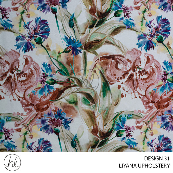 LIYANA UPHOLSTERY (DESIGN 31) (BLUE/WHITE) (140CM WIDE) PRICE PER M