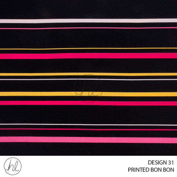 Printed Bon Bon (51) Stripe (Design 31) (150cm) Per M