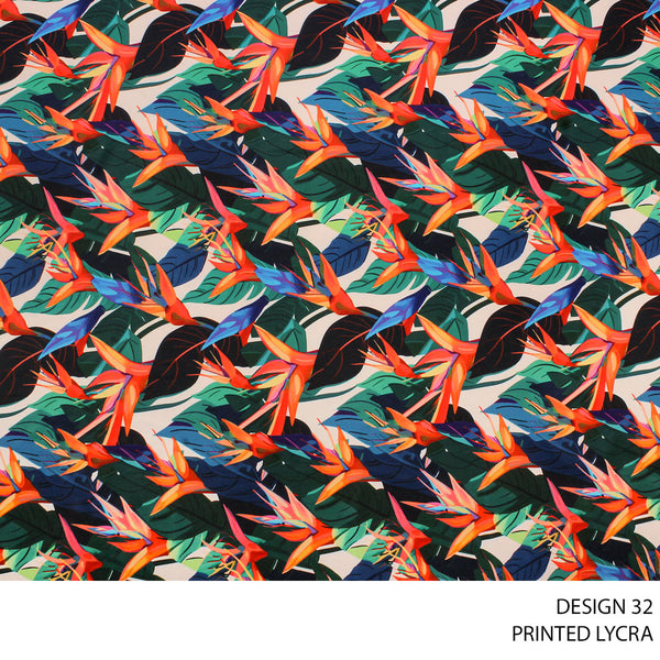 LYCRA PRINT FABRIC 150CM SEASHELL ROLL ROLL 004