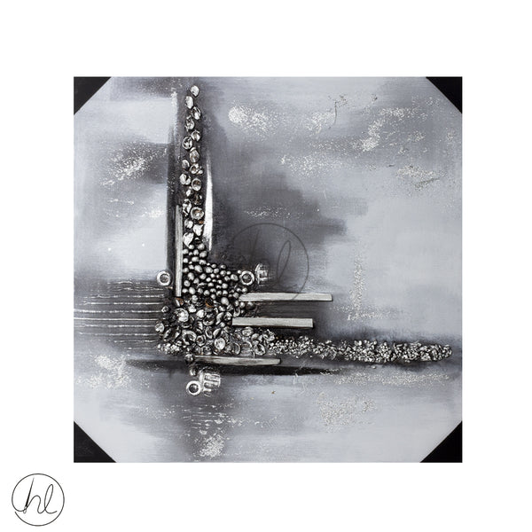 PAINTING CANVAS 550 80x80 (SILVER AND GREY) ABY-3766