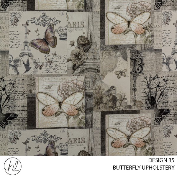 BUTTERFLY UPHOLSTERY 739 (DESIGN 35) (LIGHT GREEN) (140CM WIDE) PRICE PER M