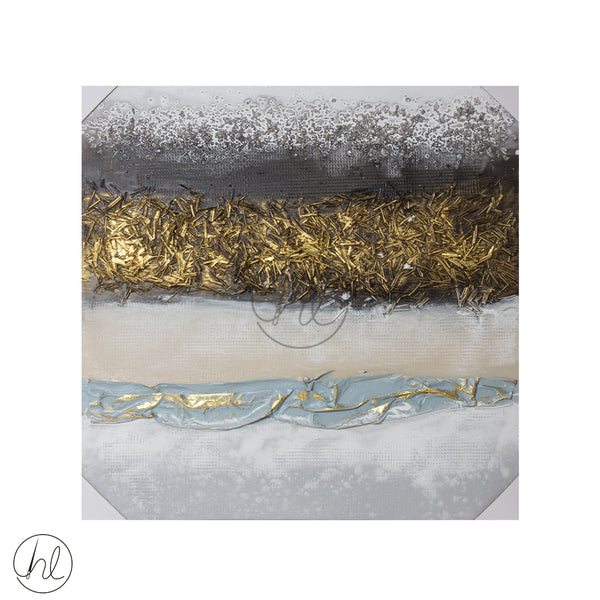 PAINTING CANVAS 550 80x80 (GOLD, GREY AND BLUE) ABY-4390