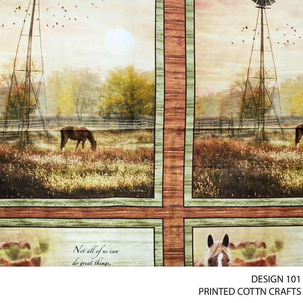 COTTON CRAFT DIGITAL FABRIC BROWN ROLL ROLL 001