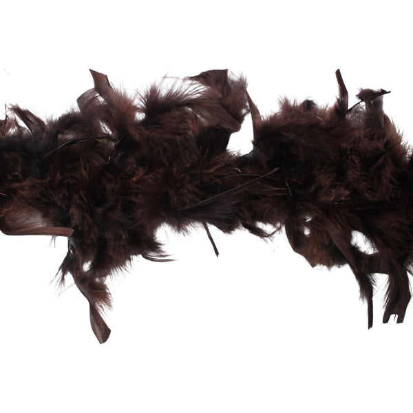 FEATHERS BOA D/BROWN FREE