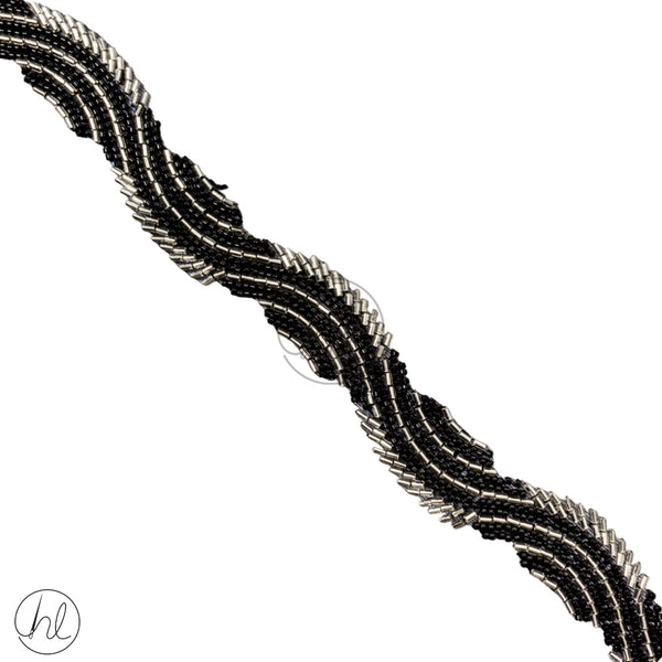 Braid Fancy (3cm) (Black/Silver)