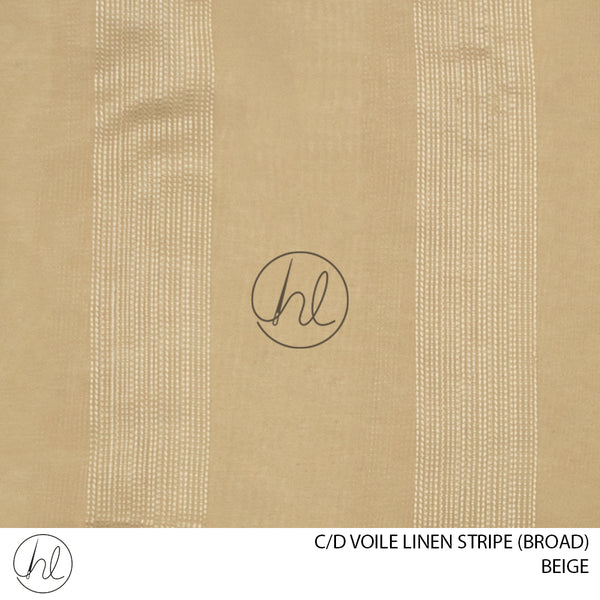 C/D Voile Linen Stripe (Broad) (53 CV)(280CM)(Beige)