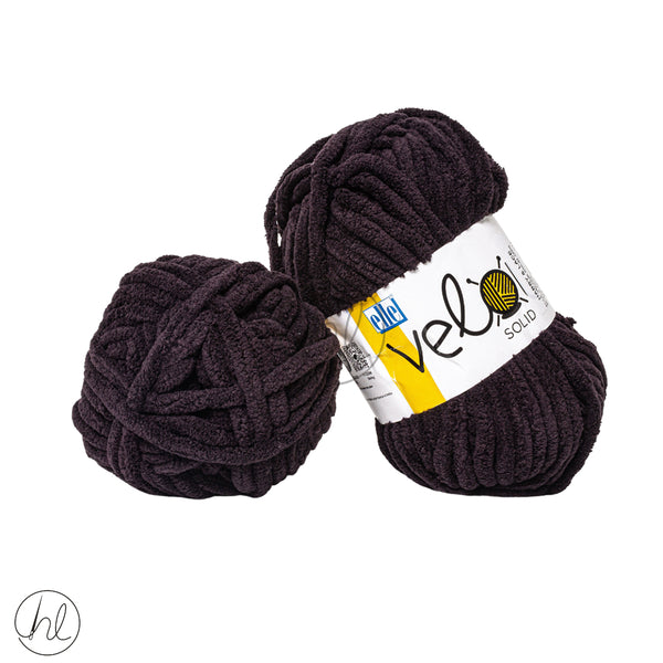 Elle Velour Solid 100G Black   Free