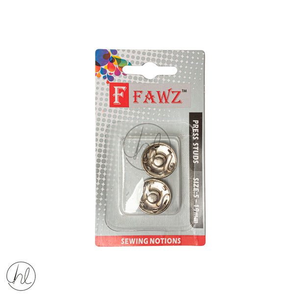 Press Studs Fawz (Size 5)	(Silver)	(19mm)