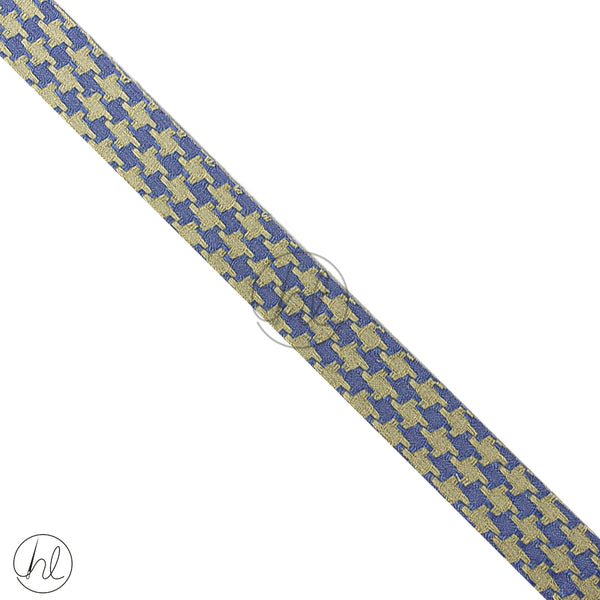 Ribbon 2 Tone Fancy (25mm)  (Blue/Cream)