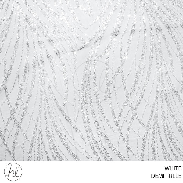 TULLE DEMI FABRIC 140CM WHITE ROLL ROLL 001