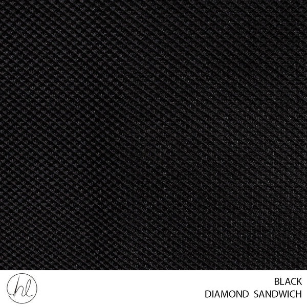 Diamond Sandwich (100717) Black (150CM) Per M