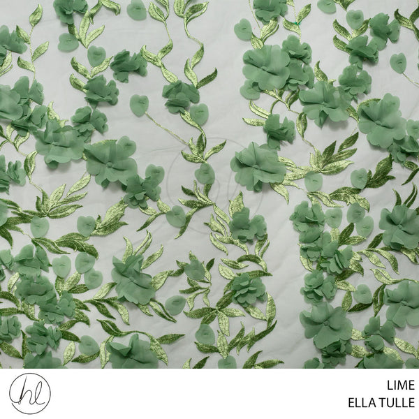 TULLE ELLA FABRIC 130CM LIME ROLL ROLL 001