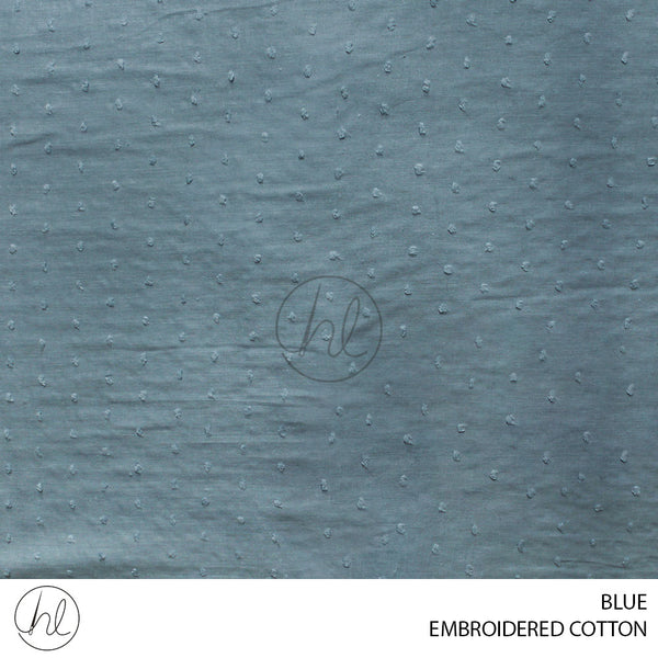 Embroidered cotton (51) blue (150cm) per m