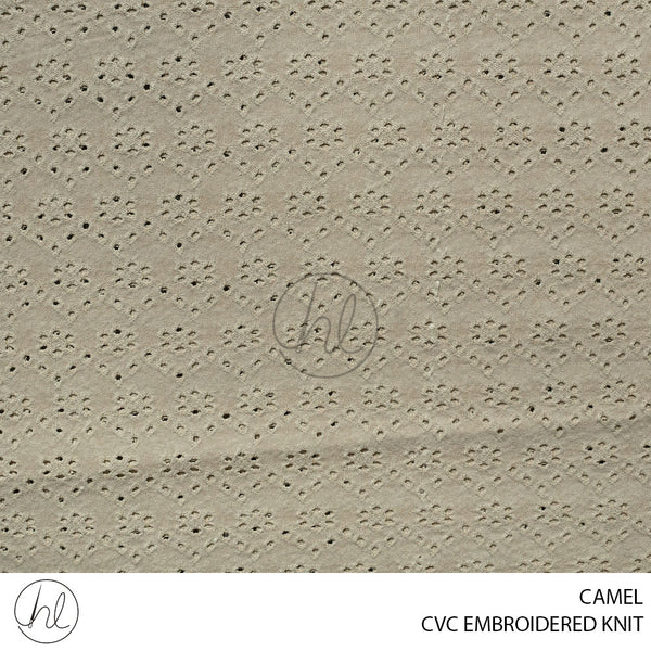 CVC EMBROIDERED KNIT (51) CAMEL (150CM) PER M