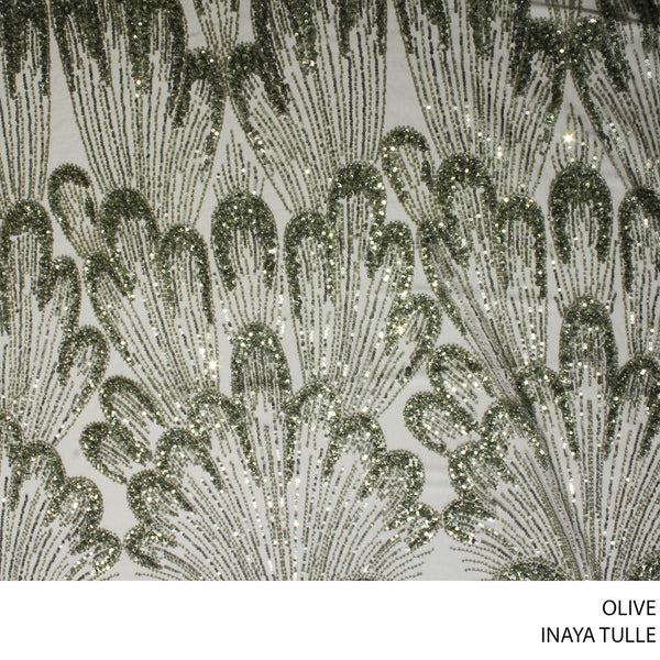 INAYA FABRIC 140CM OLIVE ROLL ROLL 001