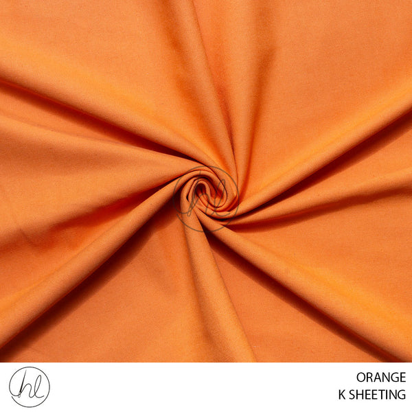 K Sheeting (56) Orange (150cm) Per M