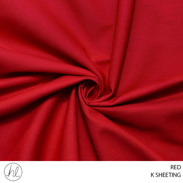 K SHEETING (781) RED (150CM) PER M