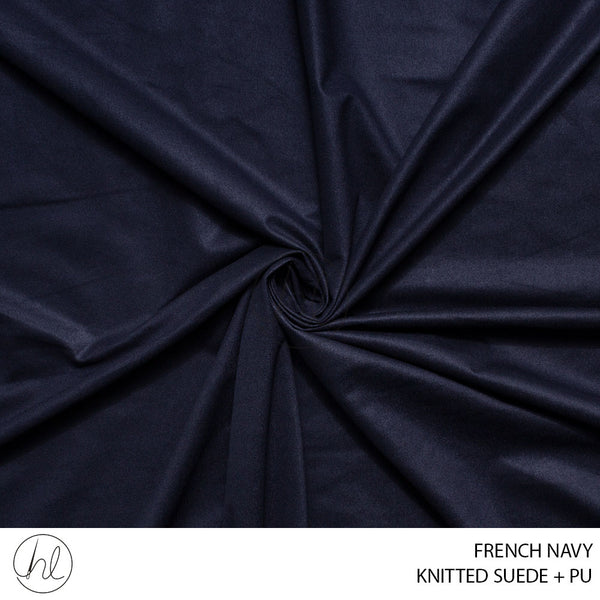 KNITTED SUEDE + PU (51) FRENCH NAVY (150CM) PER M