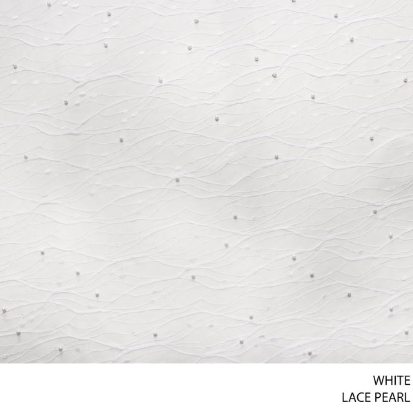 LACE PEARL FABRIC 140CM WHITE ROLL ROLL 001