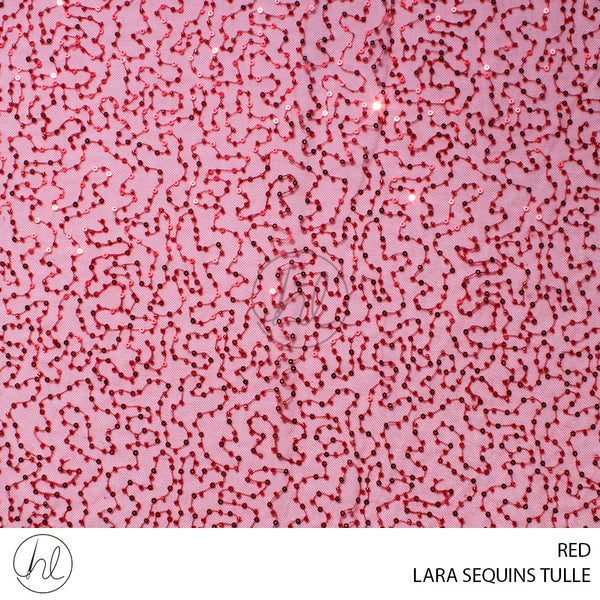 LARA SEQUINS TULLE (781) RED (130CM) PER M