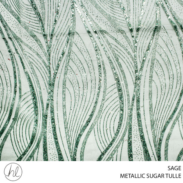 TULLE SUGAR MTLC RAINBOW 140CM SAGE ROLL ROLL 001