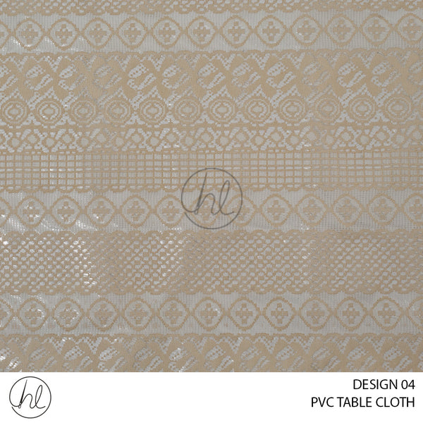 PVC TABLE CLOTH 4657 (DESIGN 04) (BEIGE)  (140CM WIDE) PRICE PER M