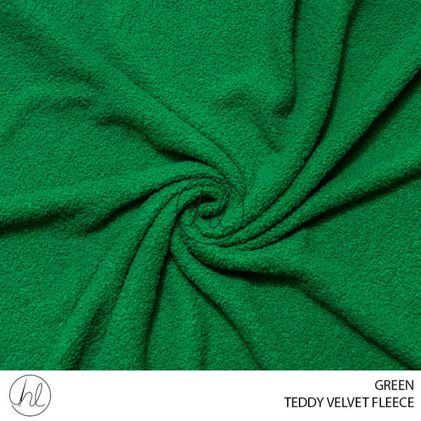Teddy Velvet Fleece (56) Green (150cm) Per M