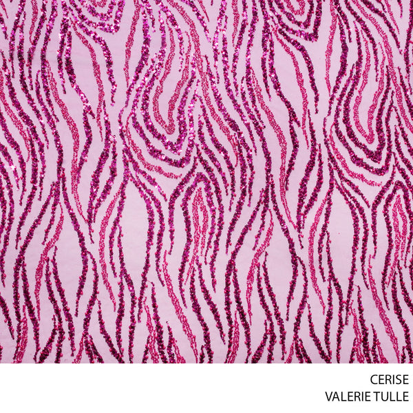 TULLE VALERIE FABRIC 130CM D#3 CERISE ROLL ROLL 001